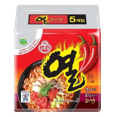 오뚜기 열라면 120G, 5개