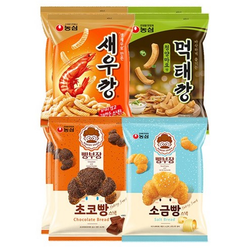 먹태깡 60g 2봉 + 새우깡 90g 2봉 + 소금빵 55g 2봉 + 초코빵 55g 2봉, 먹태깡2봉+새우깡2봉+소금빵2봉+초코빵2봉 먹태이토 Best Top5