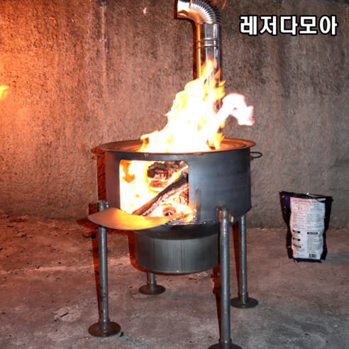 불멍화로대 드럼통 화덕 캠핑 화목 난로 전원주택 시골 바베큐 화롯대, 외경43CM 두께2..., 1개