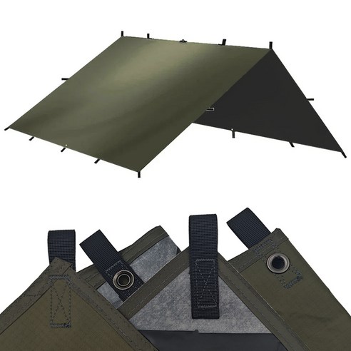 19개 걸이 포인트! 폭풍에도 끄떡없는 대형 방수 캠핑 타프