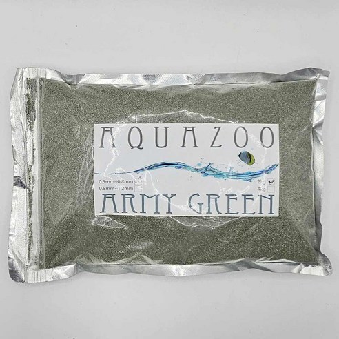어밥 AQUAZOO 어항 바닥재 모래 0.5-0.8mm ARMY GREEN 2kg, 1개