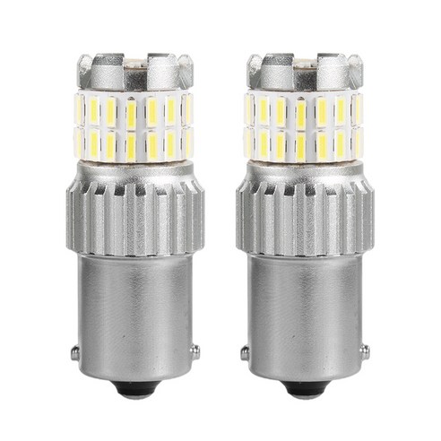 Ursmart 자동차 헤드라이트 전구 백업 7440 7443 T20 LED 전구(프로젝터 포함) 테일 브레이크 스톱 라이트용 LED 전구 교체, 화이트 BA15S, 44.45x14.7x16.5mm, 알류미늄
