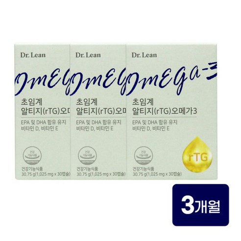 닥터린 초임계 rTG(알티지) 오메가 3, 30정, 3개