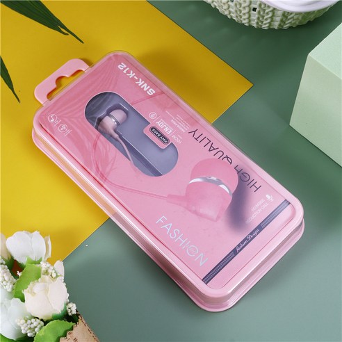 DFMEI 이어폰 케이스 안드로이드 IOS 일반 맥 음성통화, 분홍색