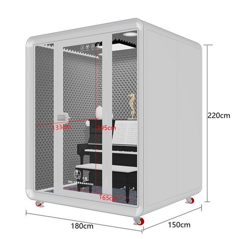 방음부스 가정용 실내 스튜디오 노래방 피아노 보컬연습 소음 독서방 녹음실 공부, 투명한, 1개