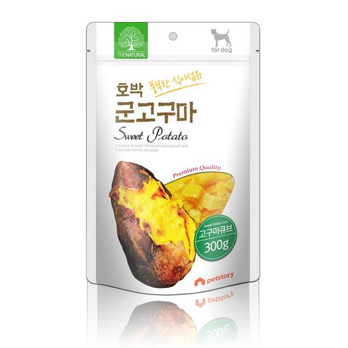 더 내추럴 호박 고구마 큐브 300g 강아지영양간식 반려견간식 애견과자 강아지고구마, 1개