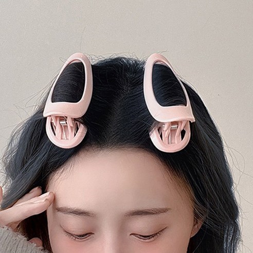 톡톡창고 가르마 볼륨 헤어집게 뿌리 집게핀 뒷통수 앞머리 앞머리펌 헤어롤 악어집게핀, 라운드-핑크, 1개