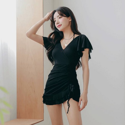 베라프 와플 셔링 모노키니 수영복 비키니