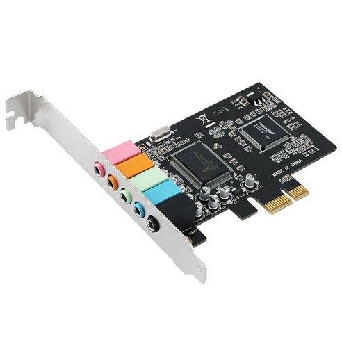 의 PCIe 사운드 카드 5.1 높은 다이렉트 사운드 성능 및 로우 프로파일 브라켓과 PC를위한 PCI 익스프레스 서라운드 3D 오디오 카드, 하나, 검정