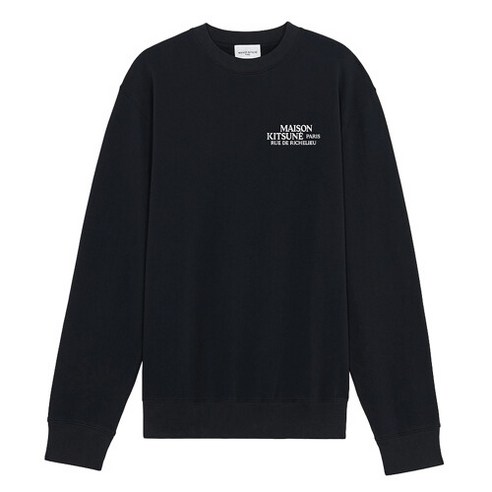 MAISON KITSUNE 메종키츠네 남녀공용 RUE DE RICHELIEU 스웨트 셔츠 IU00335KM0022 P199 BLACK [MAC224bk]