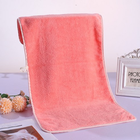 ZZJJC 코랄 타월 극세사 타월 드라이물수건, 무지 가루, 75*35cm 【카드지]