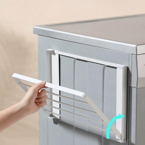 미니 빨래 건조대 접이식 마그네틱 세탁기 부착형, 화이트