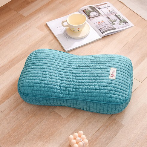 Starry 라텍스계절 라텍스 베개 솜추천커버 메밀, 기장 껍질 채우기 (부드러운), 시안 25*50cm