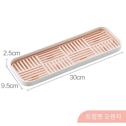 주방 더블 워터 컵 드레인 랙 주방 그릇 젓가락 보관 바구니 가정용 플라스틱 과일 트레이 스폰지 랙, 트럼펫-핑크 오렌지