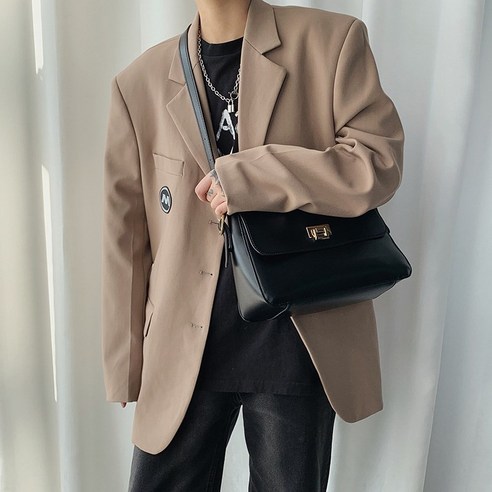 홍콩 스타일 세련된 한국어 스타일 가죽 배낭 남자 메신저 가방 가방 캐주얼 패션 모든 경기 중립 가방