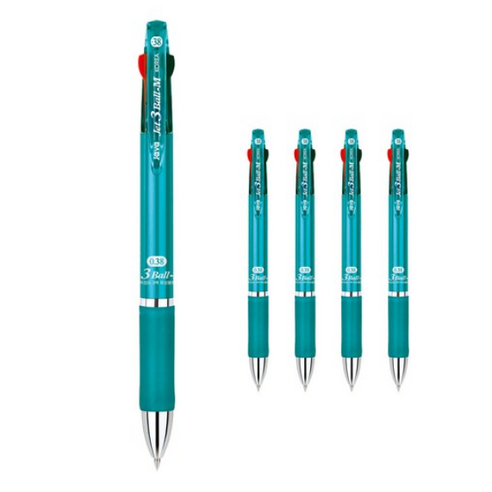 자바펜 제트 3볼 M 0.38mm 멀티펜, 민트, 24개