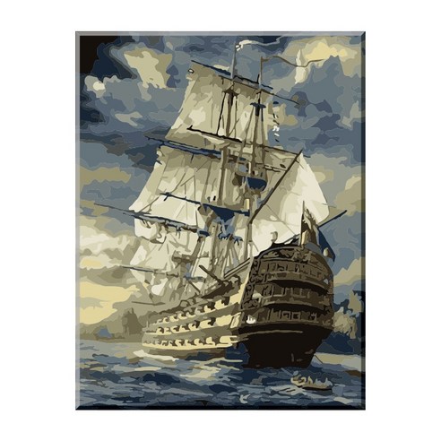 모모픽스페인팅 DIY명화그리기 40x50cm, J70 대향해 물감2배, 1개