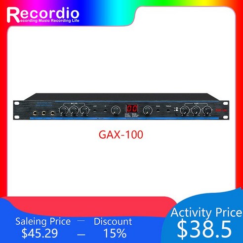 보컬이펙터 리버브 에코 오디오믹서 GAX100 DSP 전문 파워 가라오케 디자인 프리앰프 99 디지털 효과 노이즈 없는 조정 확성기, 1.GAX100