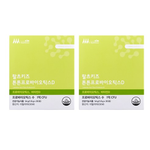 랄츠키즈 튼튼프로바이오틱스D 어린이 유산균, 2개, 30회분