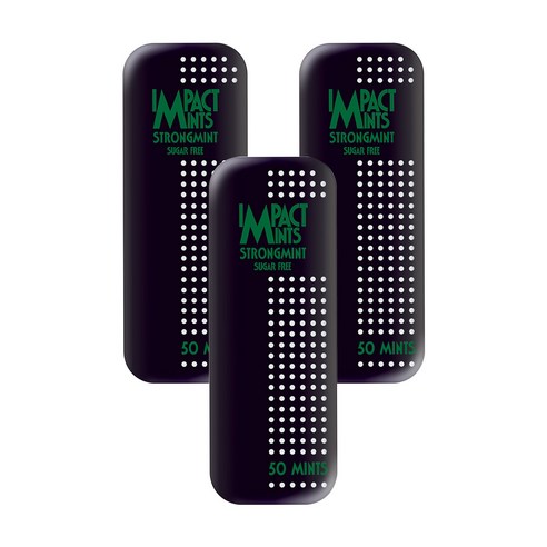 임팩트 민트 캔디 슬림 스트롱민트 독일 무설탕 사탕, 9g, 3개