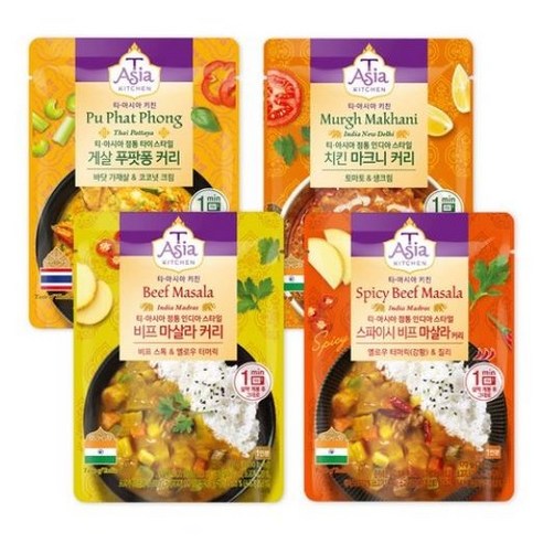 샘표 티아시아키친 커리 170g 4종, 티아시아키친 비프 마살라 커리 170g, 1개