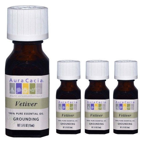 아우라카시아 퓨어 에센셜 오일 그라운딩 15ml, 4개, Vetiver