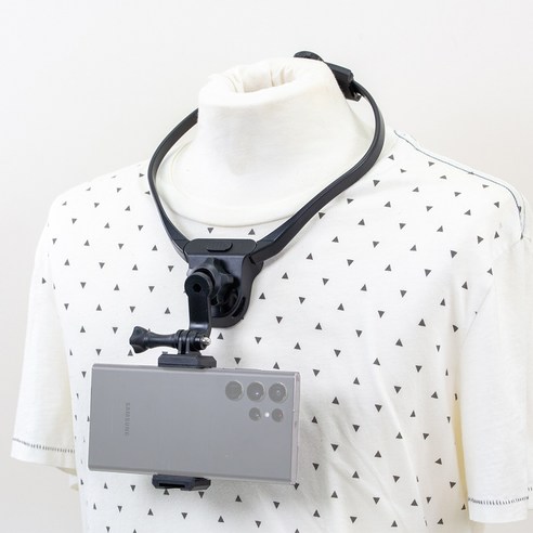 휴대폰 고프로 액션캠 겸용 1인칭 바디캠 촬영 거치대 3종 넥홀더 헤드 헬멧 스마트폰 리뷰 촬영 자전거 바이크 요리 라이딩 개인방송장비 핸즈프리 애견 반려동물 유튜브 브이로그, AC-N47 넥홀더 거치대, 1개