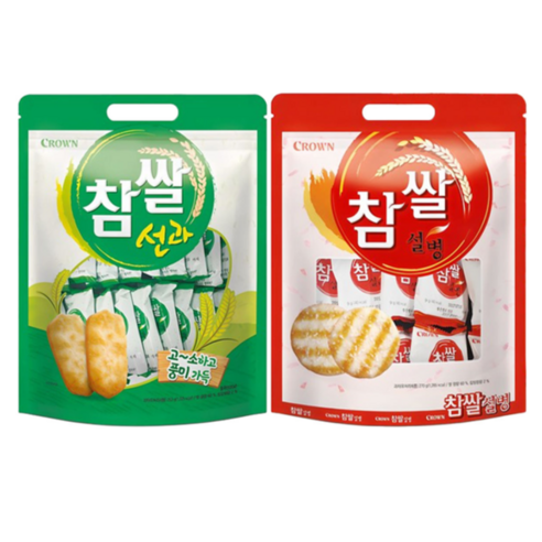 크라운 참쌀설병 + 참쌀선과 쌀스낵 세트