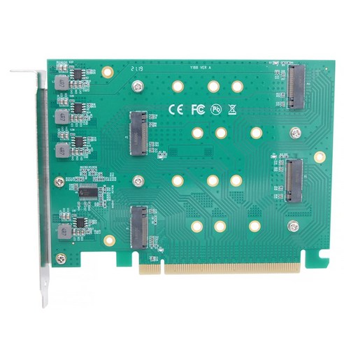1 조각 PCI-E 3.0 x16 4 NVME M.2 솔리드 스테이트 SSD 디스크 어레이 카드 VROC 다중 포트 어댑터 카드로 분할, 보여진 바와 같이, 하나