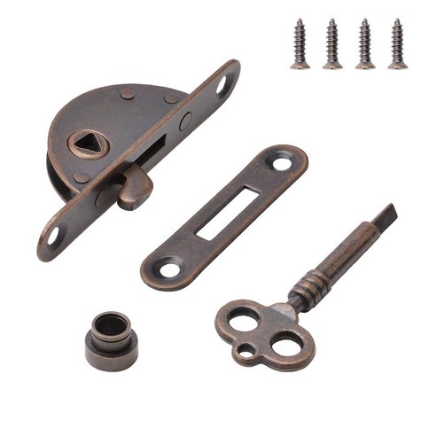 UFURMATE Vintage Lock 1 Pack Red Bronze Half Round Cabinet Lock Set ...