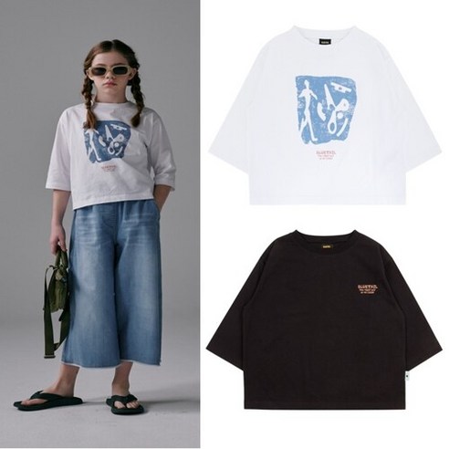 블루테일 블랙티셔츠 2종 세트, (AYB2TS01WT/AYB2TS02BK) 골라담기