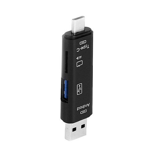 고속 USB 3.1 OTG 카드 리더 미니 카드 유형 -C USB-C 마이크로 USB 메모리 카드 리더기, 하나, 보여진 바와 같이