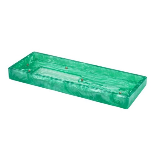 60% DIY GH60 딥 스위치 및 USB 포트를위한 키보드 케이스 수지 쉘, 306x115x30mm, 내구성 플라스틱, 녹색