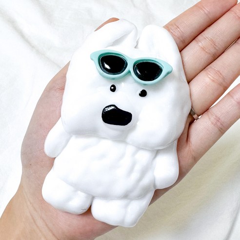 크앤비 햄스터 고양이 발바닥 말랑이 주물럭 모찌 스트레스볼 실리콘젤리, 화이트, 1개
