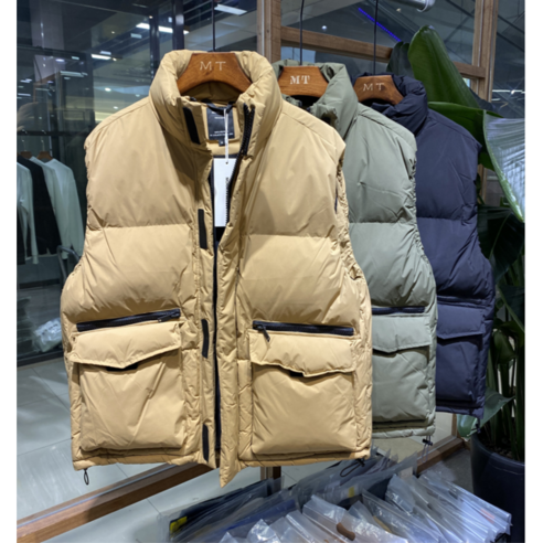 남성 패딩조끼 패딩자켓 도툼 웰론 베스트 아우터 데일리 민소매 집업패딩