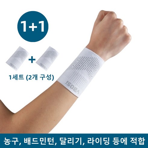 니트 통기 손목 보호대 1+1 - 총2개, 화이트, 1세트