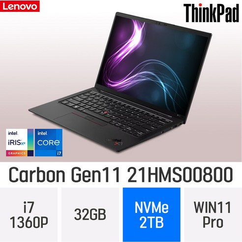 레노버 씽크패드 X1 카본 Gen11 21HMS00800, WIN11 Pro, 32GB, 2TB, 코어i7, B