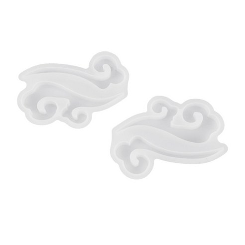 2pcs 길조 구름과 파도 거울 중국 스타일 중국 스타일 장식 실리콘 DIY 크리스탈 에폭시 금형, 하나, 보여진 바와 같이