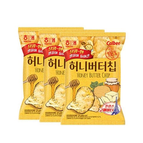 허니버터칩 60g 3봉지 – 저칼로리 스낵 
과자/초콜릿/시리얼