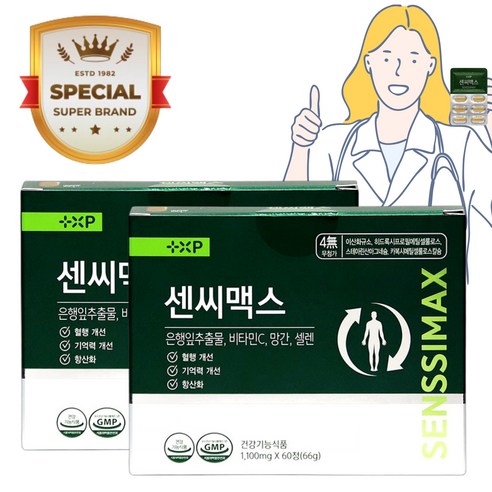 뇌혈액순환 기억력 감퇴 센시맥스 혈행개선 징코, 2박스, 60회분