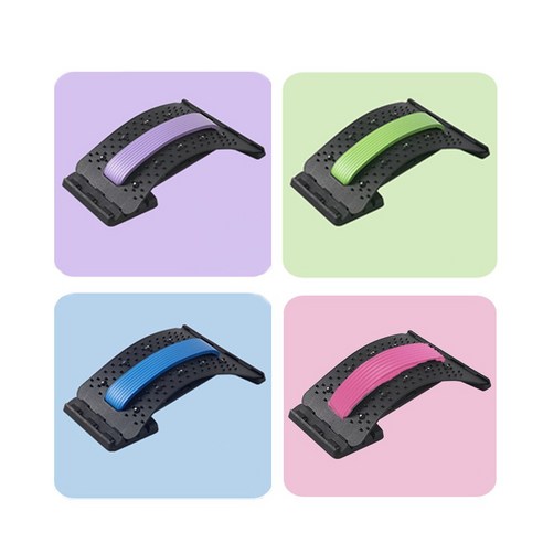 호가 4단 허리스트레칭 기구/허리디스크/목견인/바른 척추 운동/자세교정/이완기/마사지기, 블루, 1개