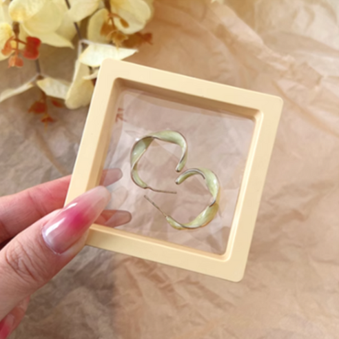 리빙홈데코 주얼리 악세사리 보관함 진열 케이스 10P 선물포장, 7x7cm, 10개, 베이지