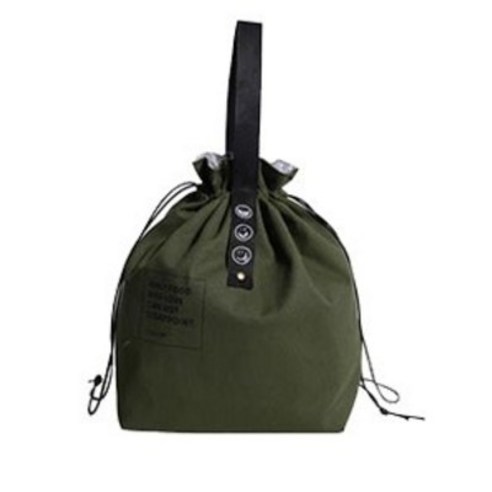 PANGPANG 캔버스 보온 보냉 백 소풍 도시락 가방, 그린