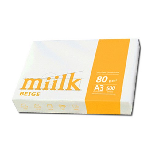 밀크베이지(Miilk beige) A3용지 80g 1권(500매), A3, 500매