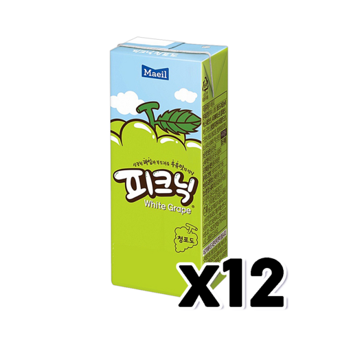 매일유업 피크닉 청포도 팩음료 240ml x 12개, 단품, 0.24l