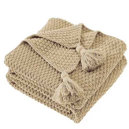 TureClos 부드러운 니트 소파 담요 및 태슬 침대 사무실 Nap Shawl 장식 소파 커버, type4