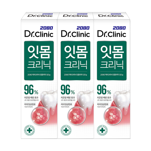 2080 닥터크리닉 잇몸치약, 120g, 3개