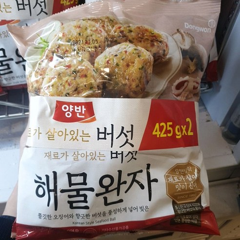 동원 양반 버섯해물완자 425g x 2개, 아이스박스 포장 + 850g