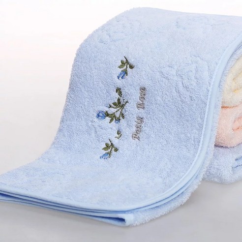 순면 수건 부드러운 흡수 수건 성인 자수 가정용 목욕 수건 전면, 2185H 블루, 74*33cm