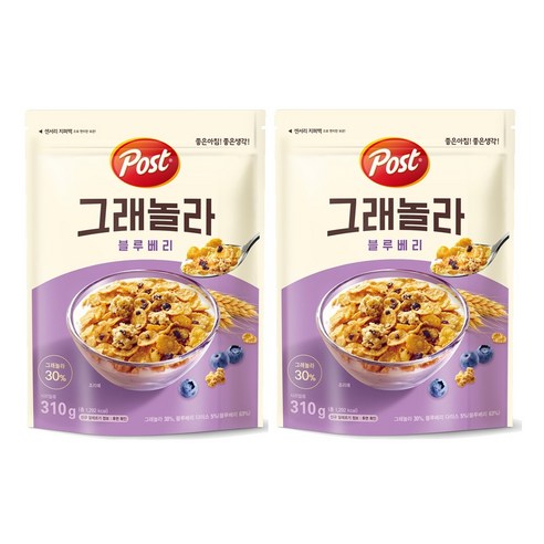 포스트 블루베리 그래놀라, 300g, 2개